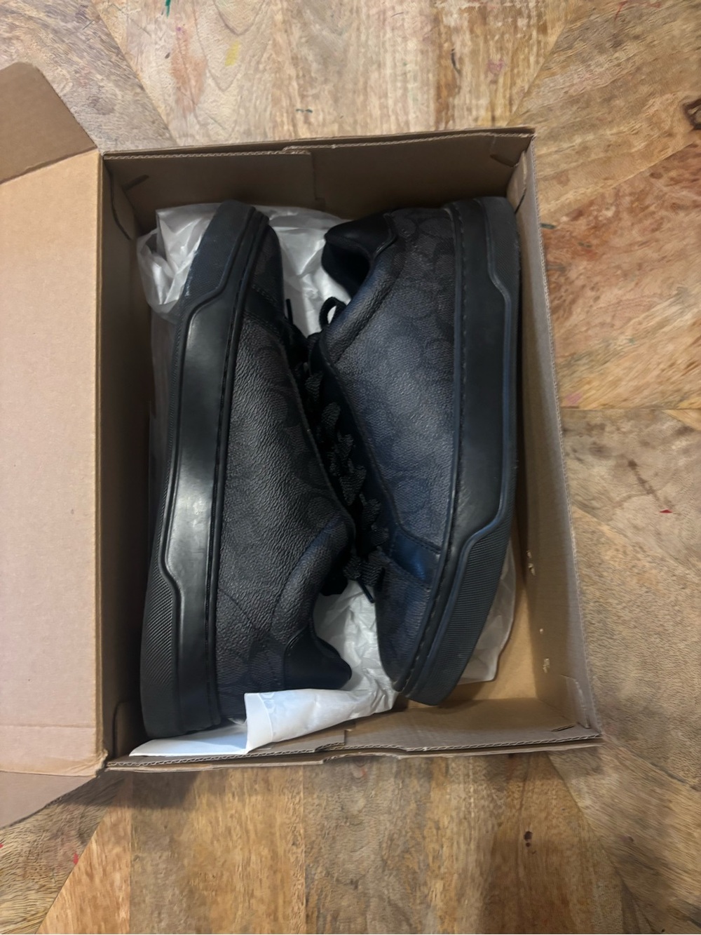 Coach Men's All-Black Signature Low-Top Sneakers